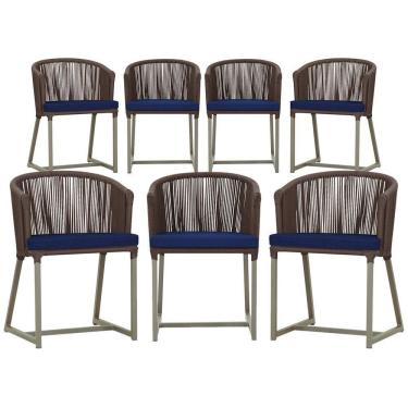 Imagem de 7 Cadeiras De Jantar área Noronha Fendi E10 Trama  Marrom