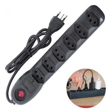 Imagem de Filtro de Linha Régua Extensão 6 Tomadas 10a 3 Metros 3 Pinos Megatron