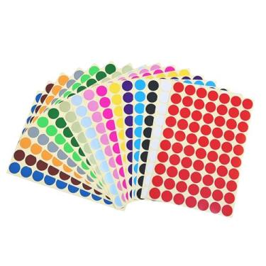 Imagem de Adesivos redondos coloridos de 1,12 cm, 1120 etiquetas autoadesivas em 16 cores sortidas, 70 por cor para organização de casa e escritório, educação e artesanato