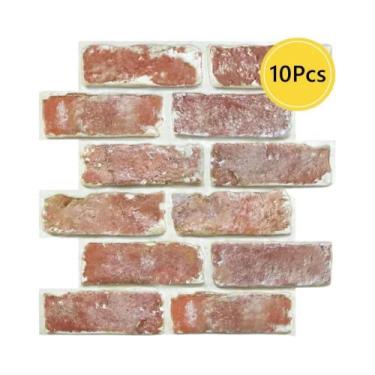 Imagem de Painéis De Parede 3D De Tijolo Autoadesivos (10 Peças) - Revestimento 