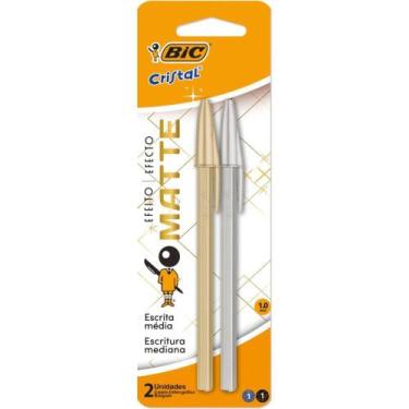Imagem de Caneta Esferográfica Cristal Mate OURO/PRATA Blister C/2 - BIC