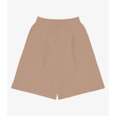 Imagem de Bermuda Feminina em Moletinho Sarjado Rovitex Marrom, P, Marrom