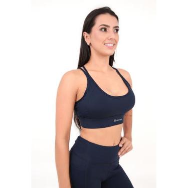 Imagem de Top Feminino Elegance Monttês Poliamida, Marinho, P