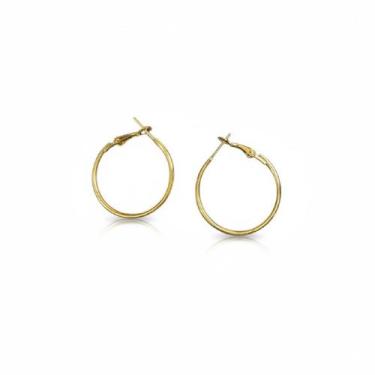 Imagem de Kit 4 Brincos Argola Dourada 3cm Feminino Elegante Bijuteria - 0000272