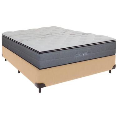 Imagem de Cama Box Casal e Colchão Ares Molas Ensacadas Colchobel Ocre