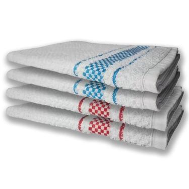 Imagem de 4 Panos De Prato Atoalhado Felpudo Premium Vermelho+azul