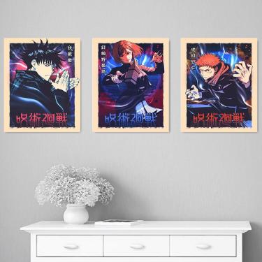 Imagem de Conjunto de pintura de pôster Jujutsu Kaisen Anime Wall Art 3 peças 40x60cm