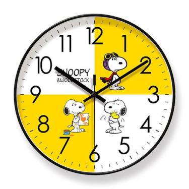 Imagem de Relógio de parede Snoopy Silent, sem tique-taque, 25 cm, vidro+ABS - y