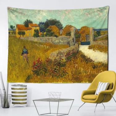 Imagem de Tapeçaria Van Goghs Pintura a óleo Field Farmhouse 280x150cm - yiweisa