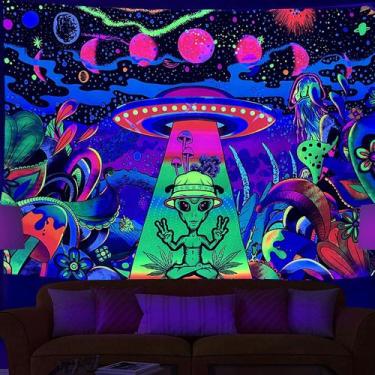 Imagem de Tapeçaria fluorescente Alien Wall Room Aesthetic 150x150cm - yiweisai
