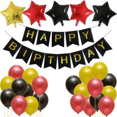 Imagem de Kit de balão Black Banner, 29 peças de folha de látex para festa - yiw