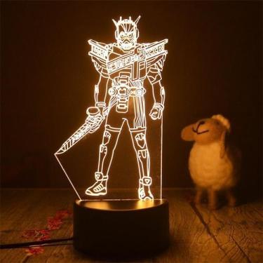 Imagem de Luz noturna Kamens Riders Zi-O 3D LED que muda de cor para crianças - 