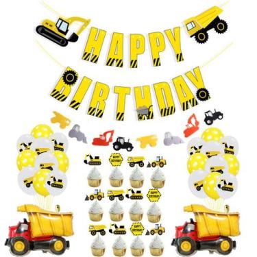 Imagem de Kit de balões de aniversário Mylar Construction Truck 38 unidades - yi