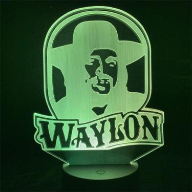 Imagem de Luz noturna LED 3D Waylons Jennings que muda de cor para crianças - yi