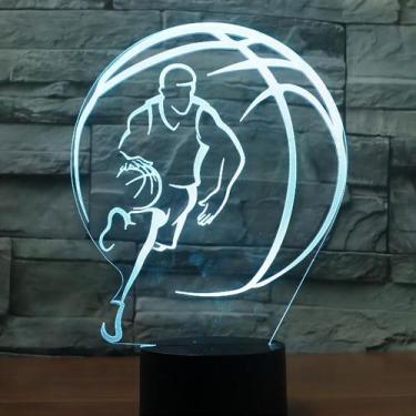 Imagem de Luz noturna LED 3D que muda de cor para basquete para crianças - Yiwei