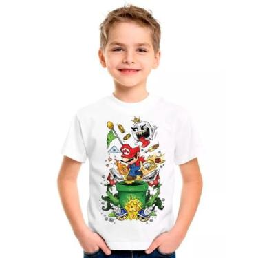 Imagem de Camiseta SUPER MARIO BROS LUIGI Games Jogos Moda Infantil Roupa Crianç