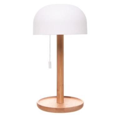 Imagem de Luminária de Mesa Led 3 Tons Usb Stella Branca Bambu - Wolff