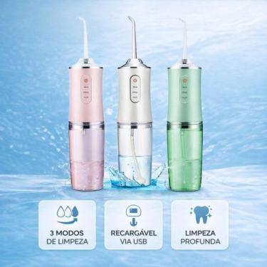 Imagem de Limpador Dental a Jato Profissional Portátil  Remove Placa e Resíduos 