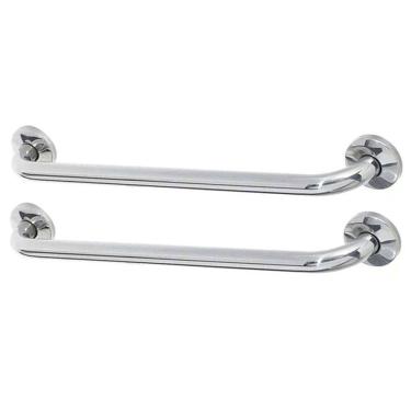 Imagem de Barra de Apoio Alca 80cm kit 2 Uni Acessibilidade Idoso Cadeirante Deficiente Box Banheiro Seguranca Corrimao Corredor