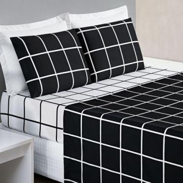 Imagem de Jogo Lençol Cama King 4 Peças Micropercal 200 Fios Austin - Bia Enxova