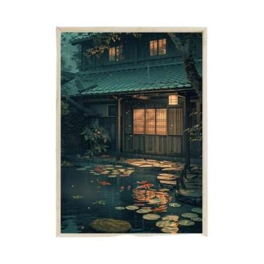 Imagem de Pôster De Parede Moderno Com Estampa De Anime E Ramen, Vista Da Rua De