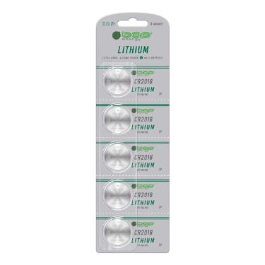 Imagem de Bateria CR2016 3V Lithium BAP Blister 5 Pilhas Longa Duração