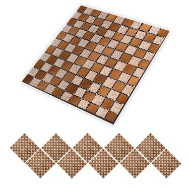 Imagem de Pastilha Autocolante De Vidro Kit 10 Uni Parede Cozinha Box Banheiro Sala Facil Aplicacao Requintado Moderna Decorativa