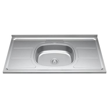 Imagem de Pia De Cozinha Com Cuba E Válvula Bali 100cm Aço Inox - Ghel Plus