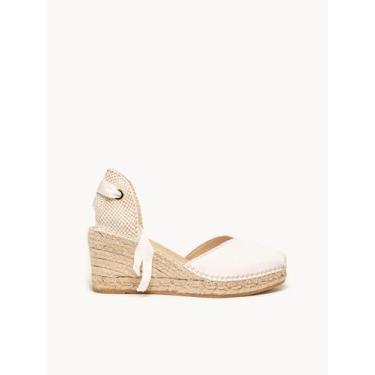 Imagem de Sandália Romero Anabela Média Napa Branco, Branco, 39