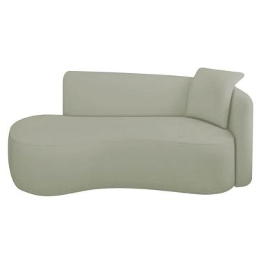 Imagem de Divã Recamier Suíça Curvo Sala Recepção 150cm Le Bouclé Verde Oliva