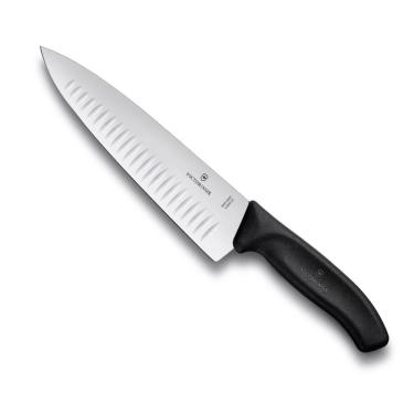 Imagem de Faca Victorinox Chef Swiss Classic, Lâmina com Sulcos Extremamente Afiada, 20 cm, Preta, 6.8083.20G