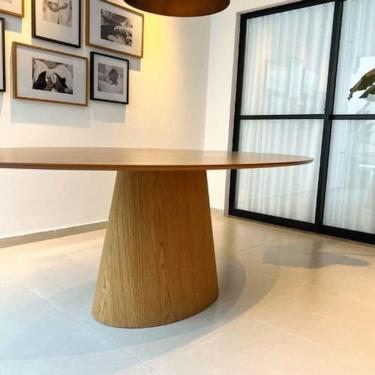 Imagem de Mesa De Jantar Cone Oval 150x90 Cm Tampo Freijó Base Freijó Cor Marrom