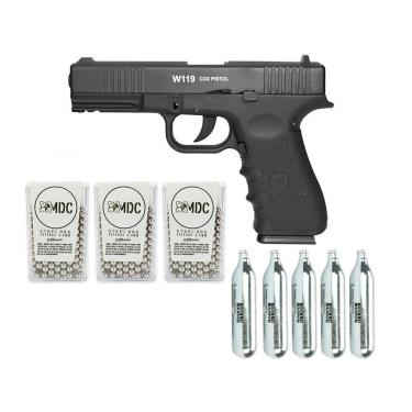 Imagem de Pistola Gas Co2 Glock W119 Blowback 4.5 Wg 05 Co2 900 Bbs