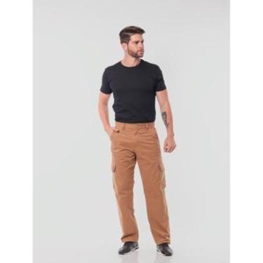 Imagem de Calça Masculina Cargo em Sarja Caqui-Masculino