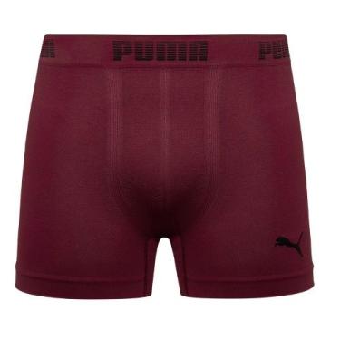 Imagem de Cueca Puma Boxer Microfibra Sem Costura Adulto Cós 40MM, Bordô, M