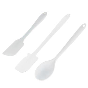 Imagem de Kit Colher e Espátula Grande Profissional Branca Weck