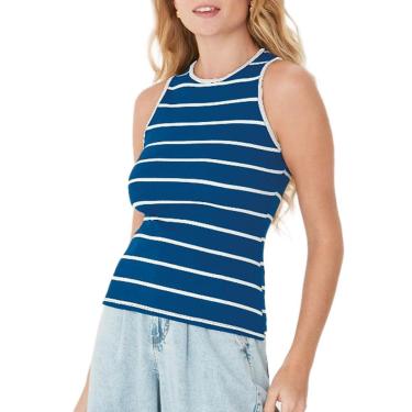 Imagem de Regata Malwee 1000123841 Feminina Listrada Ribana Algodão T. P/GG-Feminino