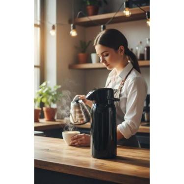 Imagem de Garrafa Térmica 1.8L Preta - Café Quente Por 8h - Congratulations Stor