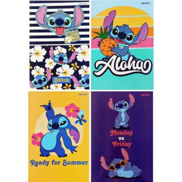 Imagem de Caderno Brochura Capa Dura Star School Stitch 80 Folhas Papel 56G-M² Formato 200MM X 27...