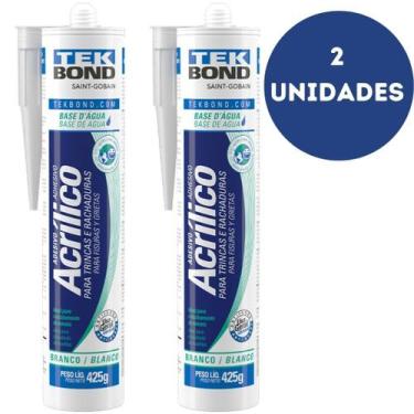 Imagem de Kit 2 Adesivo Acrilico Selador De Trincas Cola Molduras 425G - TEK BON