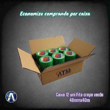 Imagem de Kit com 12 Unidades de Fita Crepe Verde 48mm x 40m Tesa - tesa