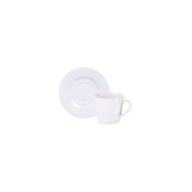 Imagem de Conjunto Xícara Pires Chá Tramontina Vibrare Porcelana 185ml 2 Peças T