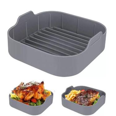 Imagem de 2 Formas Cozimento em Silicone Fritadeira Air Fryer Microondas Com Alç