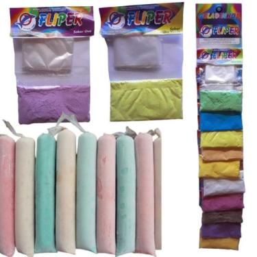 Imagem de Kit para geladinho cremoso fliper 01 cartela com 10 sabores