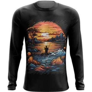 Imagem de Camiseta Manga Longa Pesca Esportiva Pôr do Sol Peixes 5 - Kasubeck St