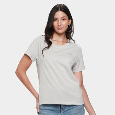 Imagem de Camiseta Básica Ellus Slim Feminina, Cinza, P