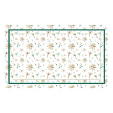 Imagem de Toalha de Mesa Retangular Linho 8 Lugares Flor de Lótus 146x280cm - Au