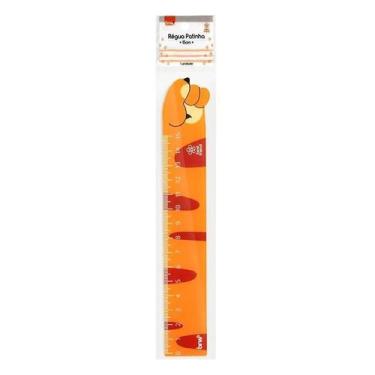 Imagem de Régua Plástica Patinha 15cm Laranja Escuro - BRW - Tendtudo