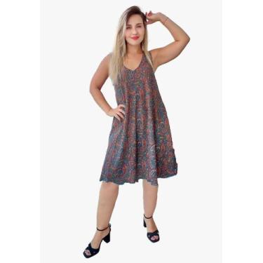 Imagem de Vestido Feminino Indiano Seda Premium Regata Cod 123 - Aléci Fashion, 
