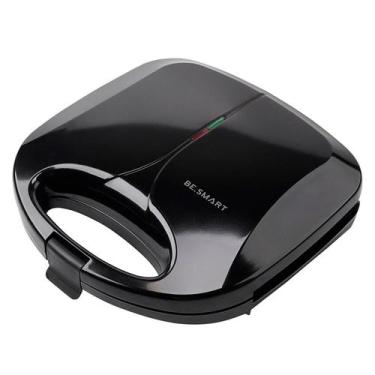 Imagem de Sanduicheira Grill Elétrica 220V/110V Antiaderente Preto - Be Smart, 1